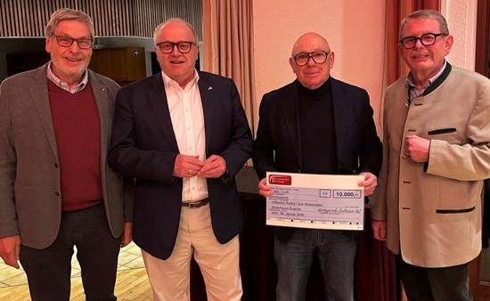 Vertreter des Rotary Clubs, Johannes Malmedie, Peter Enders, Karl-Heinz Hottgenroth und Friedrich Esser